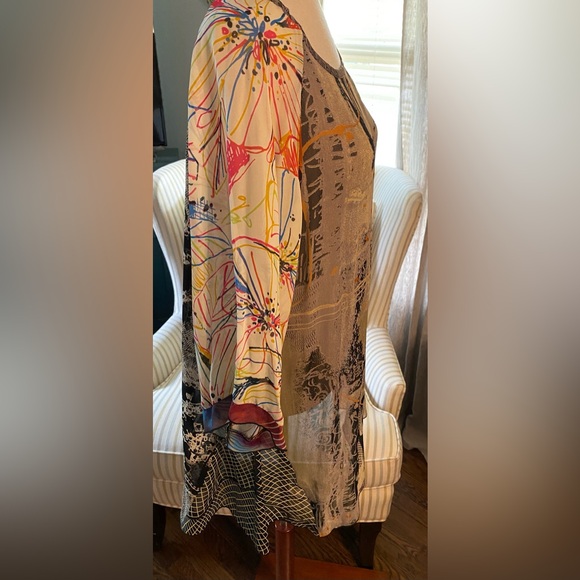 Vintage Carol Turner Sheer Abstract Print Reversible Tunic, Size M (10-12)* - Picture 4 of 7